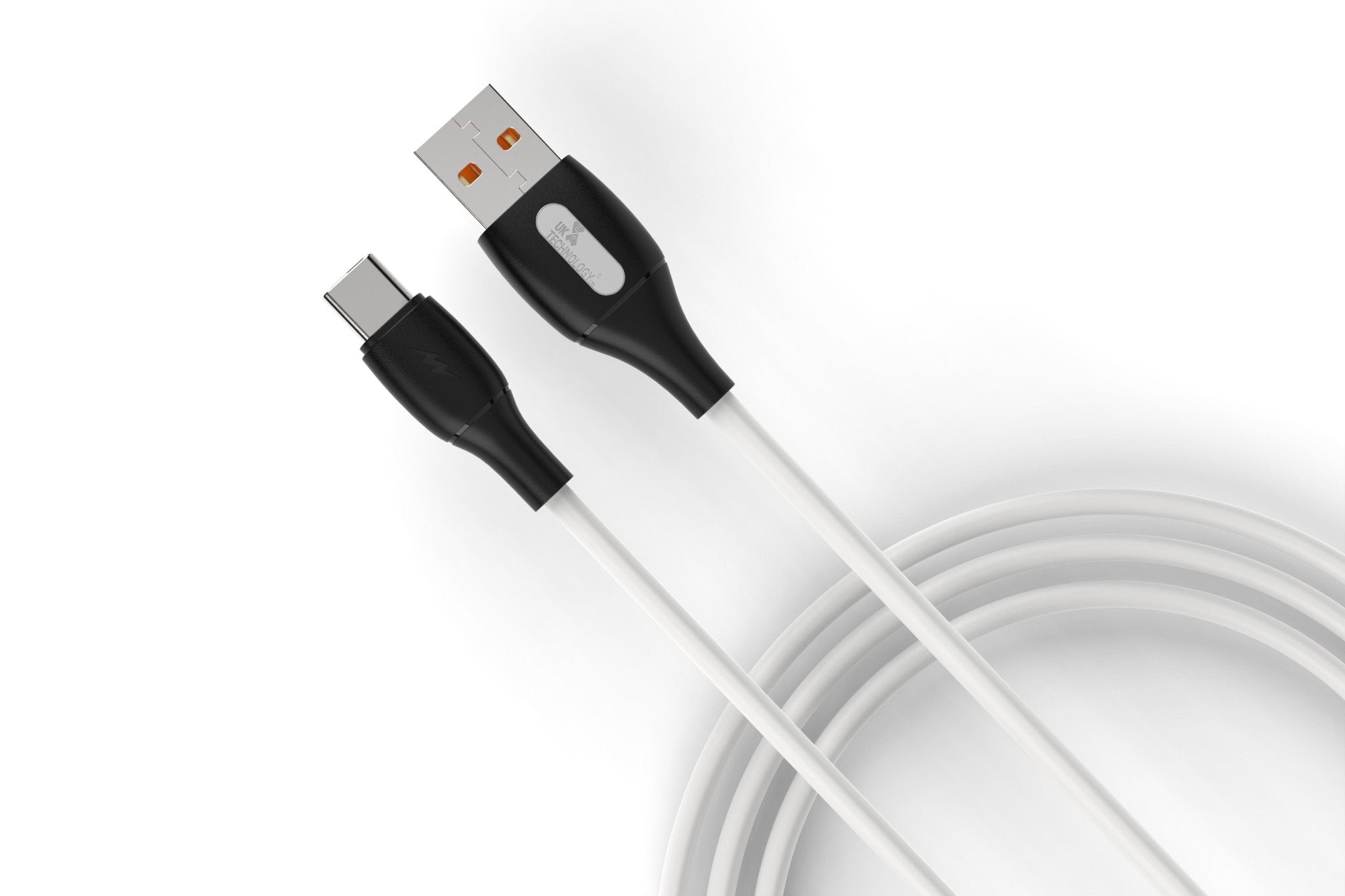 Silicone Tangle-Free Charging Cable - USB-C white