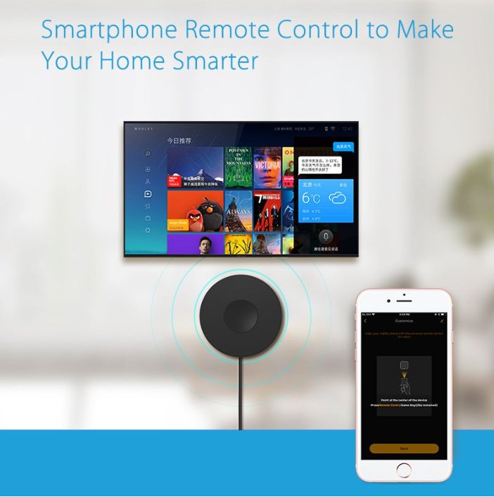 UK Technology Infrared Universal Remote Controller connected to a tv