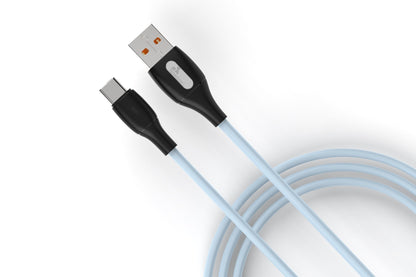 Silicone Tangle-Free Charging Cable - USB-C blue