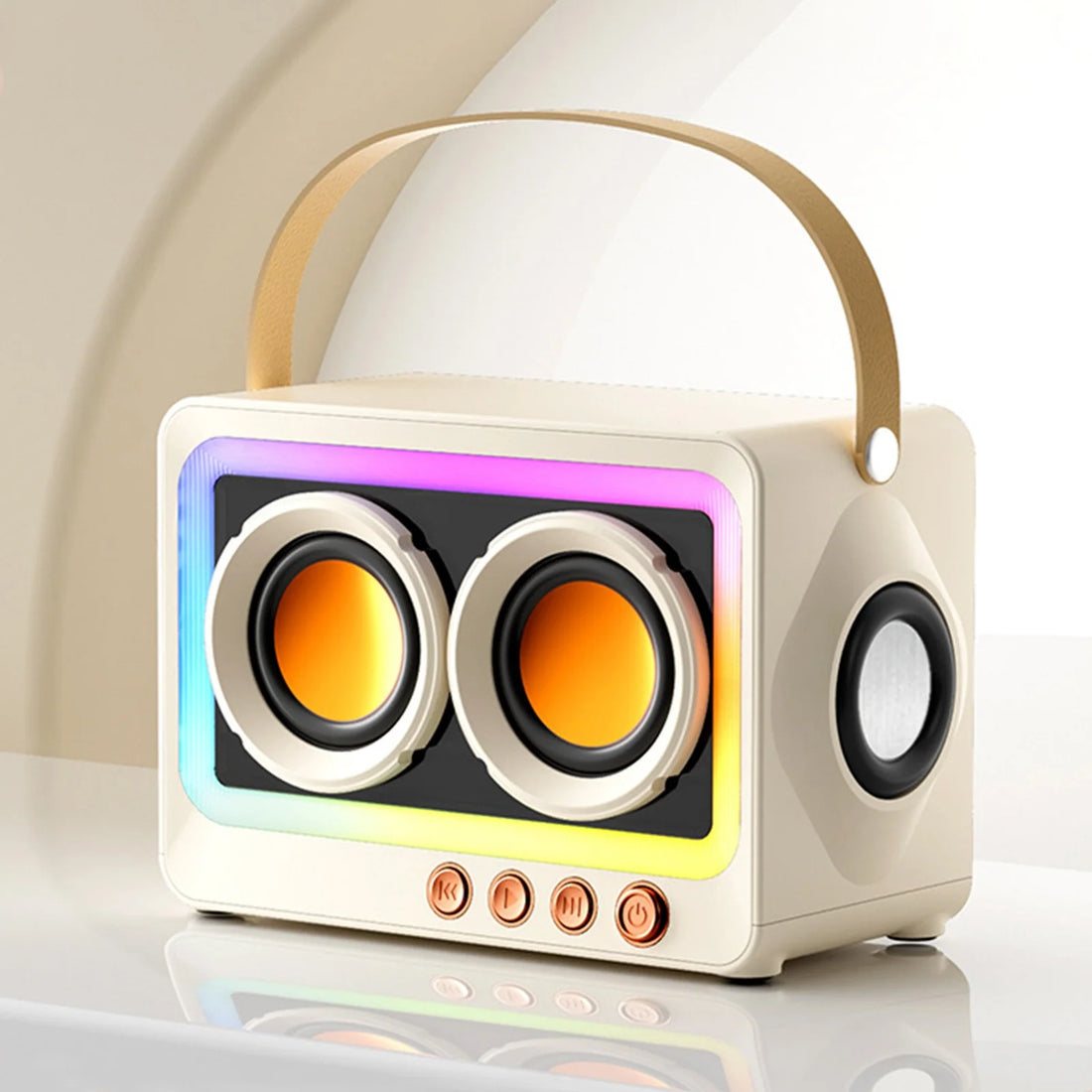 Retro Mini BoomBox - LED Bluetooth Speaker