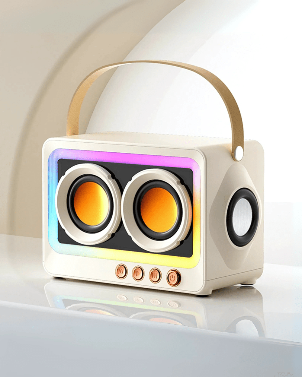 Retro Mini BoomBox - LED Bluetooth Speaker