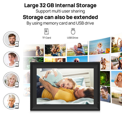 UK Technology Motion Detection Black WiFi Digital Photo Frames large storage capacity and multiple connections