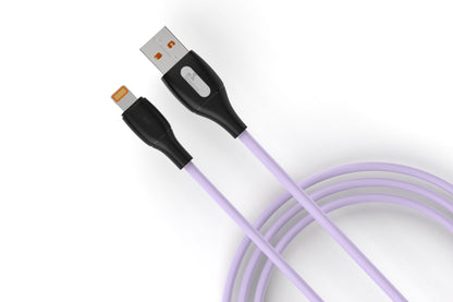 UK Technology Silicone Tangle-Free Charging Cable - Lightning purple