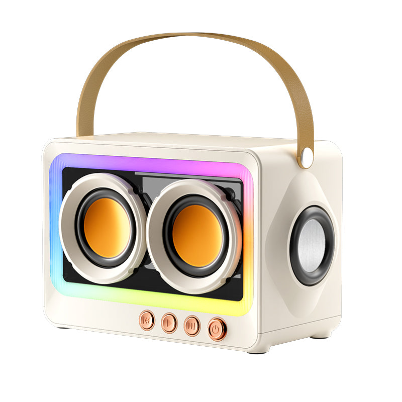 Retro Mini BoomBox - LED Bluetooth Speaker