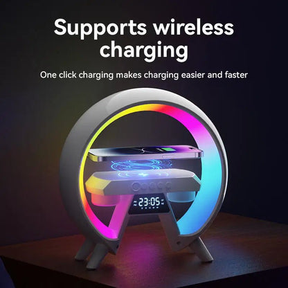 The O Lamp - Wireless charger, Bluetooth Speaker, LED Lamp, 24hr Alarm Clock