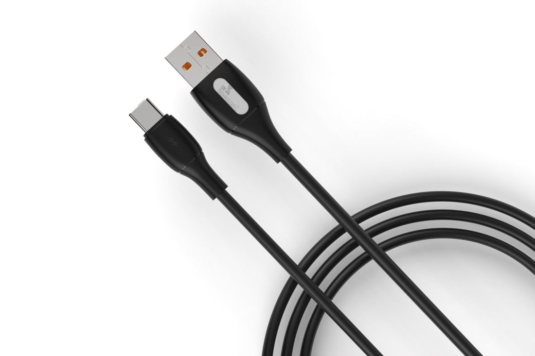Silicone Tangle-Free Charging Cable - USB-C black