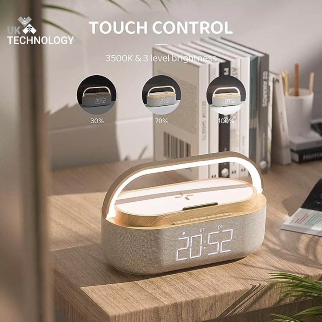 UK Technology Clock Radio Handle Lamp 3 touch levels of brightness