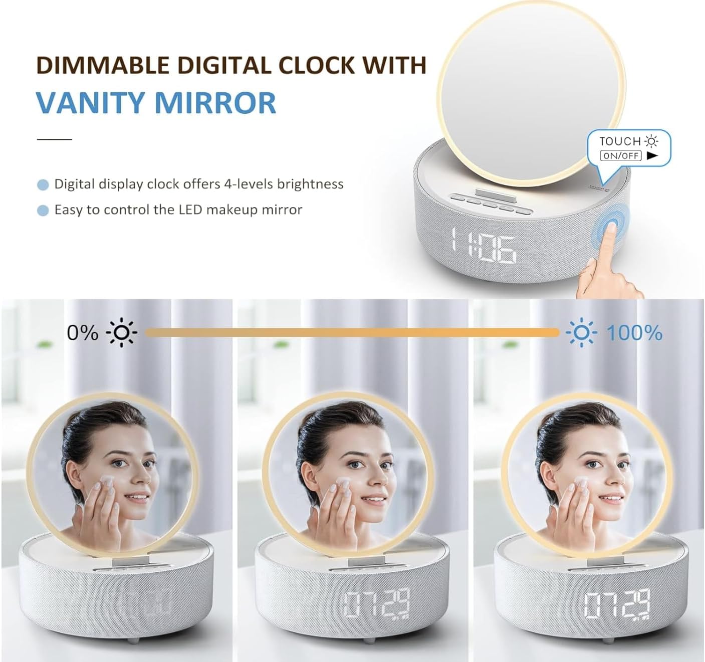 UK Technology Vanity Mirror digital clock display for timekeeping