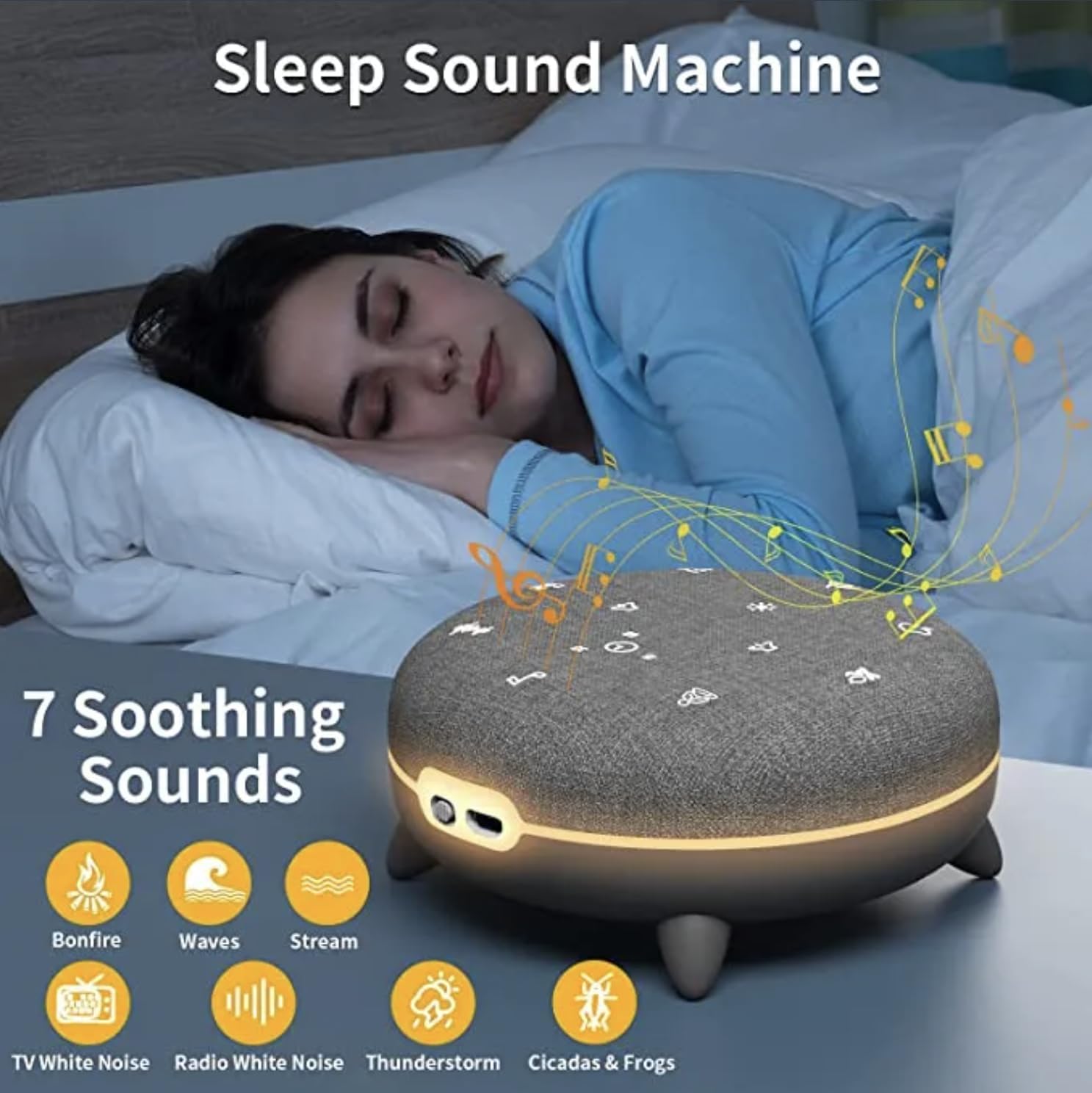 UK Technology Sleep Hub White Noise Machine 7 different soothing sounds