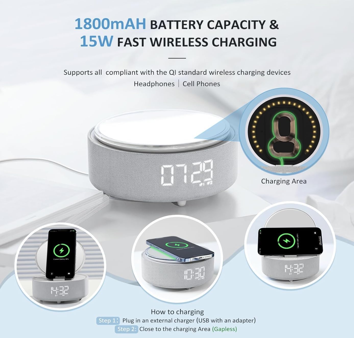 UK Technology Vanity Mirror 1800mAh battery and 15w wireless charging