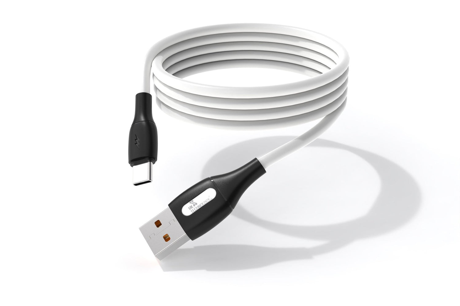 Silicone Tangle-Free Charging Cable - USB-C white