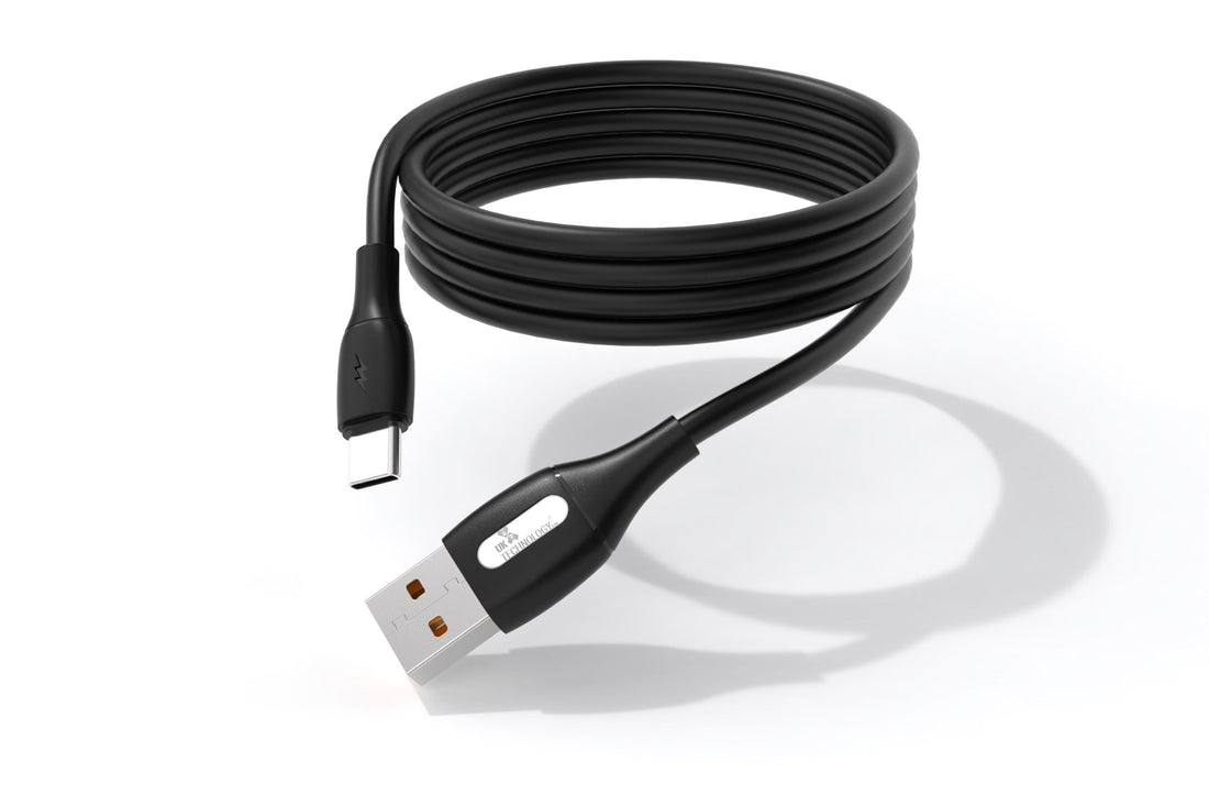 Silicone Tangle-Free Charging Cable - USB-C black