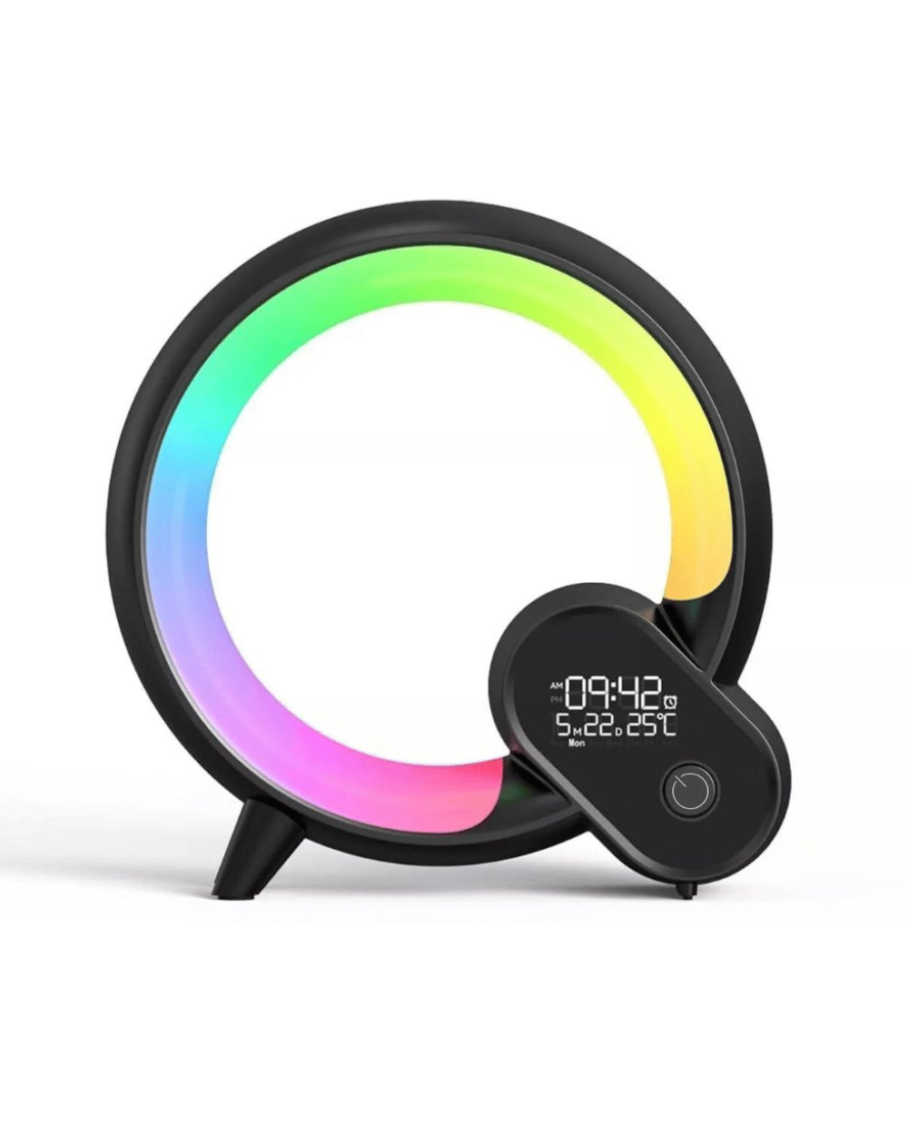 LED Bedside Night Light - Alarm Clock, Bluetooth Speaker (The Q Lamp)