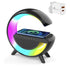 UK Technology G Lamp Wireless Charger Speaker black front view with plug