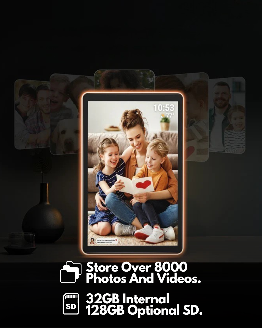 LED Edge Digital Photo Frame - 10.1 Inch Display
