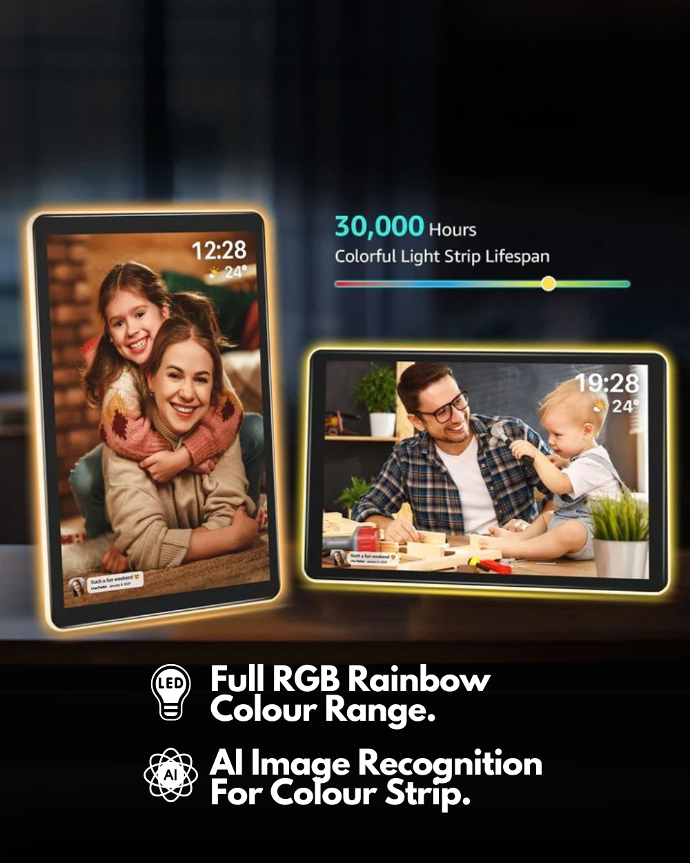 LED Edge Digital Photo Frame - 10.1 Inch Display
