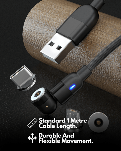 كابل شحن مغناطيسي قابل للتغيير - USB C، Lightning، Micro USB