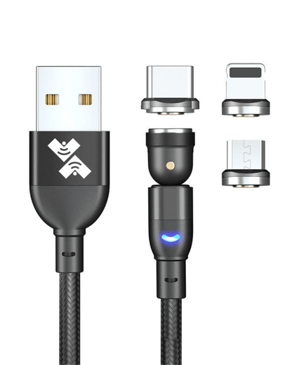 كابل شحن مغناطيسي قابل للتغيير - USB C، Lightning، Micro USB