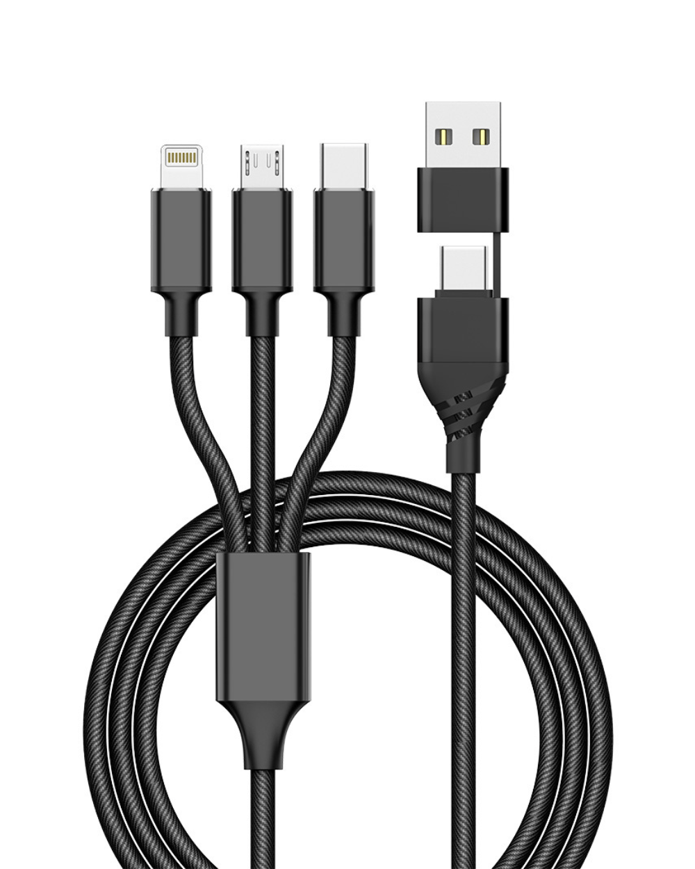 Câble de chargement 5 en 1 Lightning, USB C, Micro USB