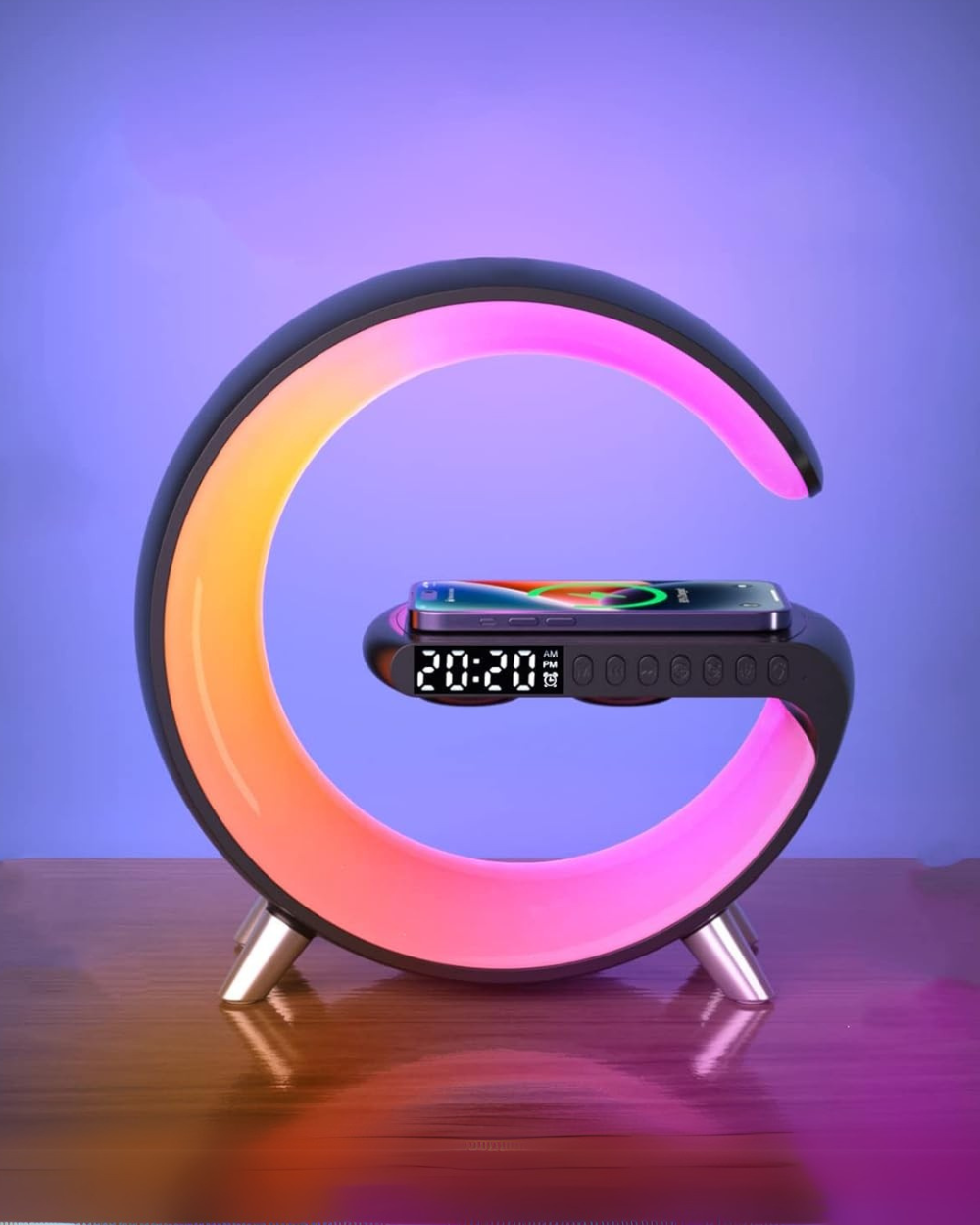 LED G Light - Alarm Clock, Bluetooth Speaker, Wireless Charger