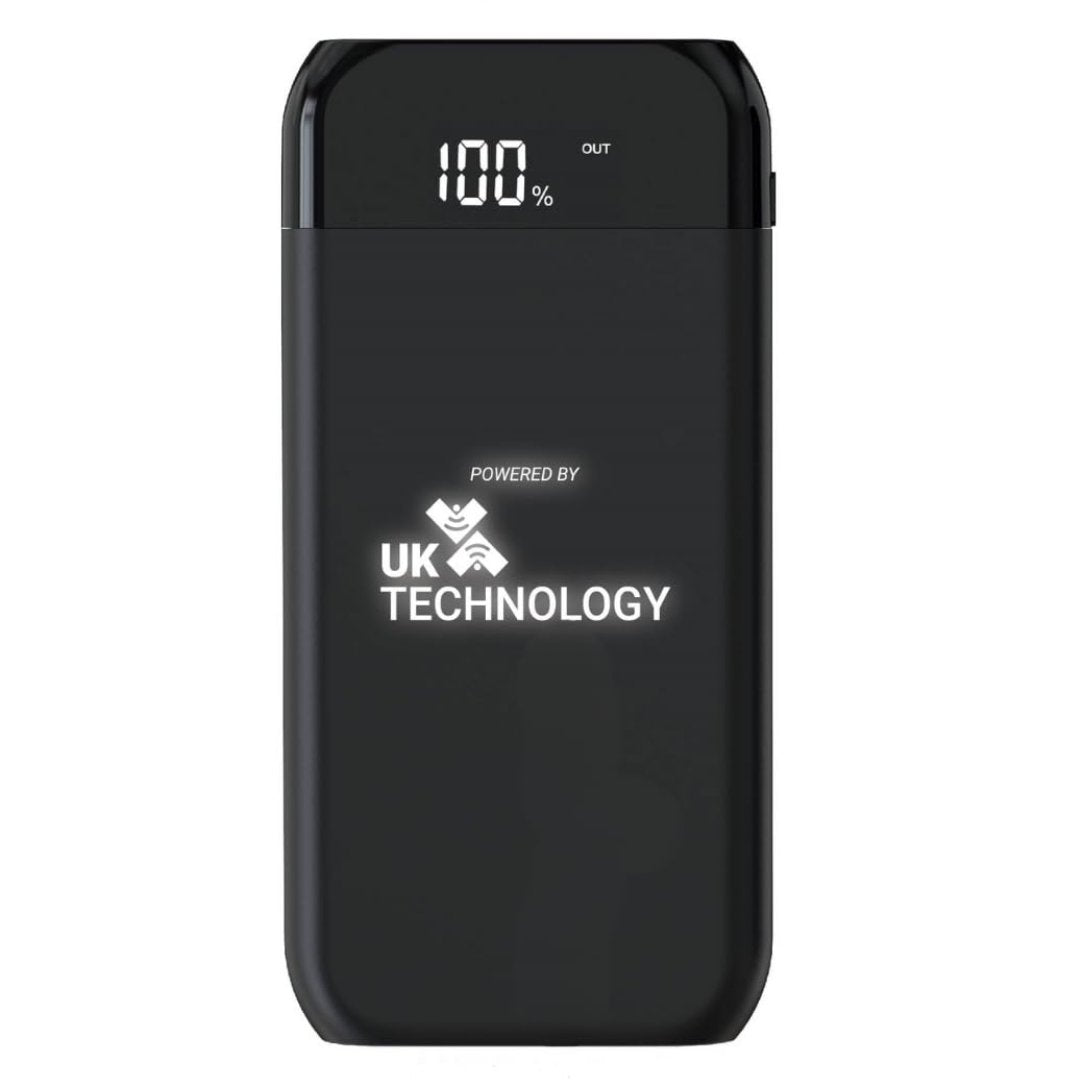 UK Technology SoftTouch 10,000mAh Wireless Charging Power Bank front view