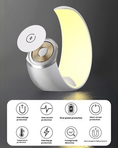 LED Moon Lamp - 3 In 1 Wireless Charging Station For iPhone, iWatch, Airpods