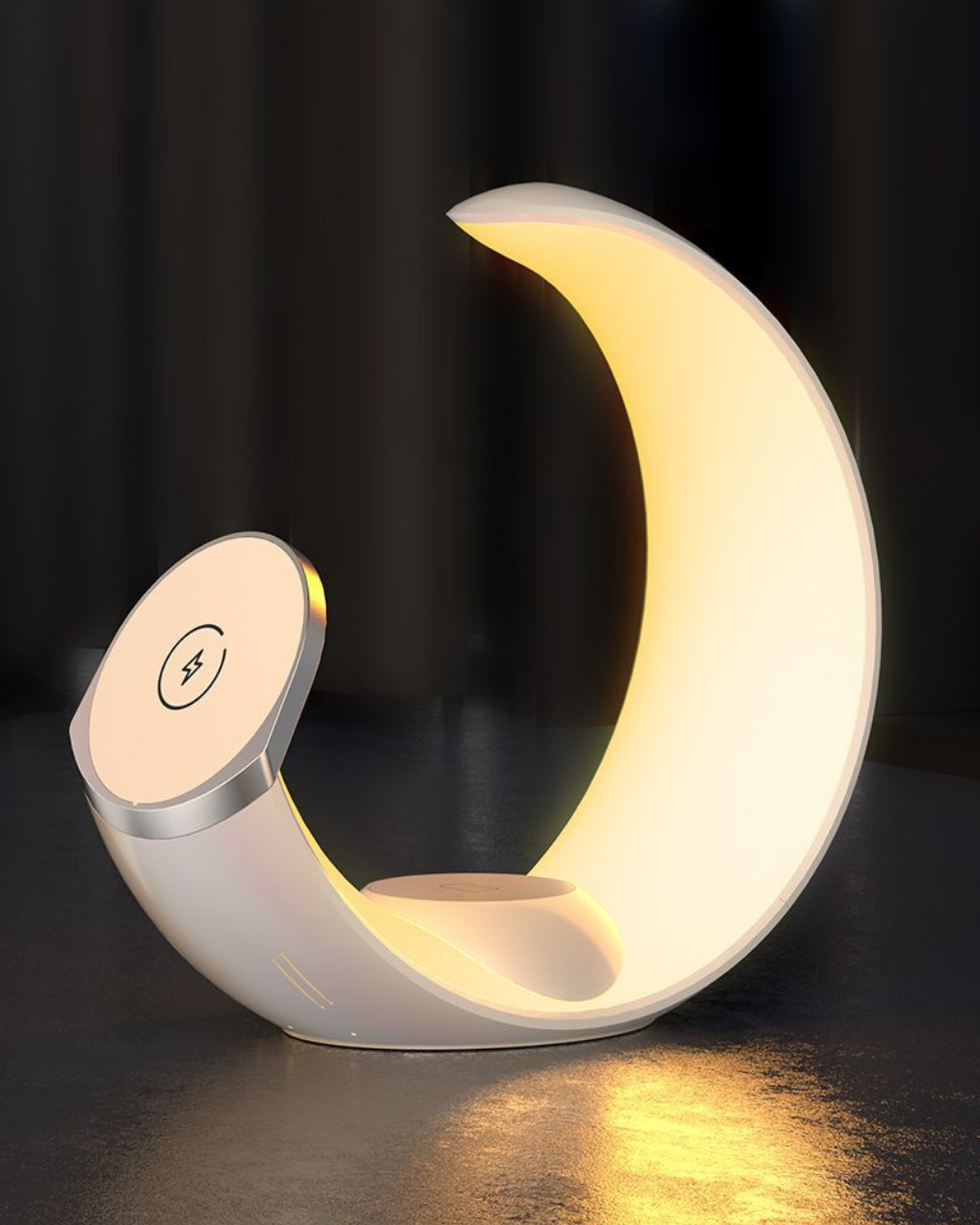 LED Moon Lamp - 3 In 1 Wireless Charging Station For iPhone, iWatch, Airpods