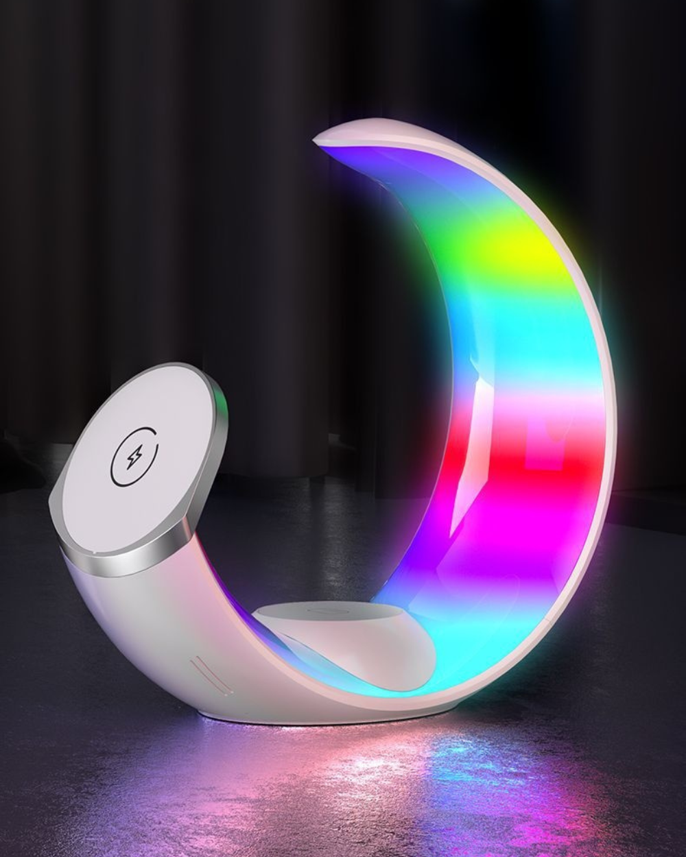 LED Moon Lamp - 3 In 1 Wireless Charging Station For iPhone, iWatch, Airpods