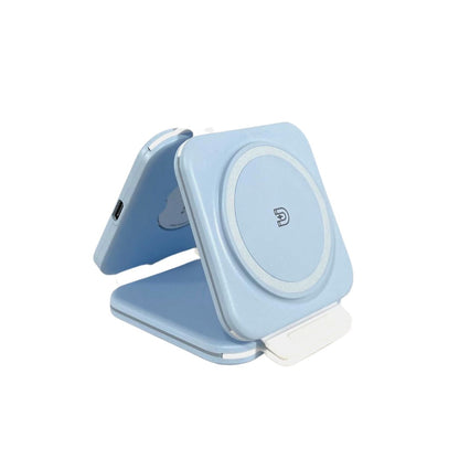 UK Technology 3-In-1 Portable Foldable Wireless Charger blue model