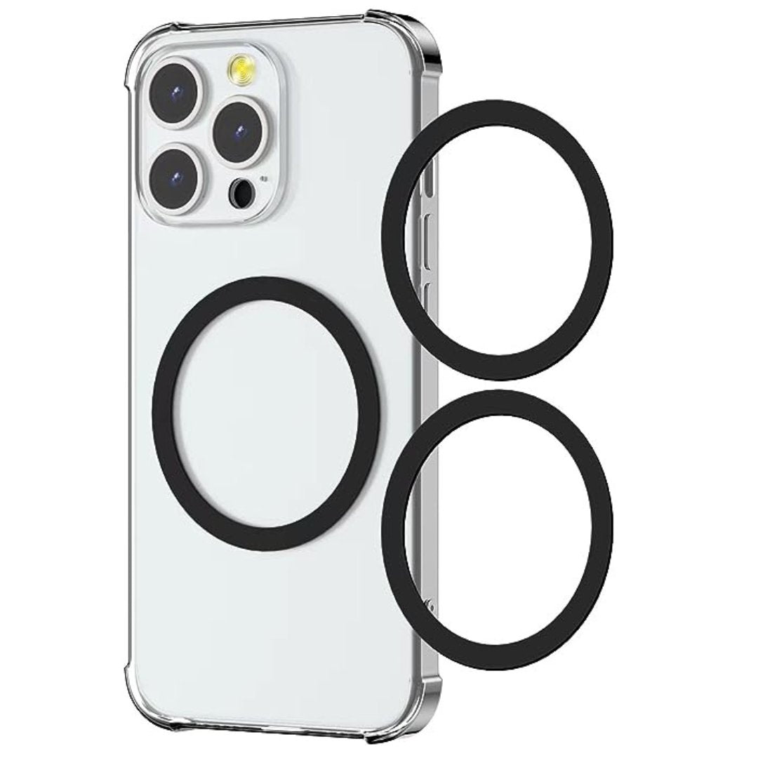 UK Technology Stick-On MagSafe Wireless Charging Rings on back of a phone case