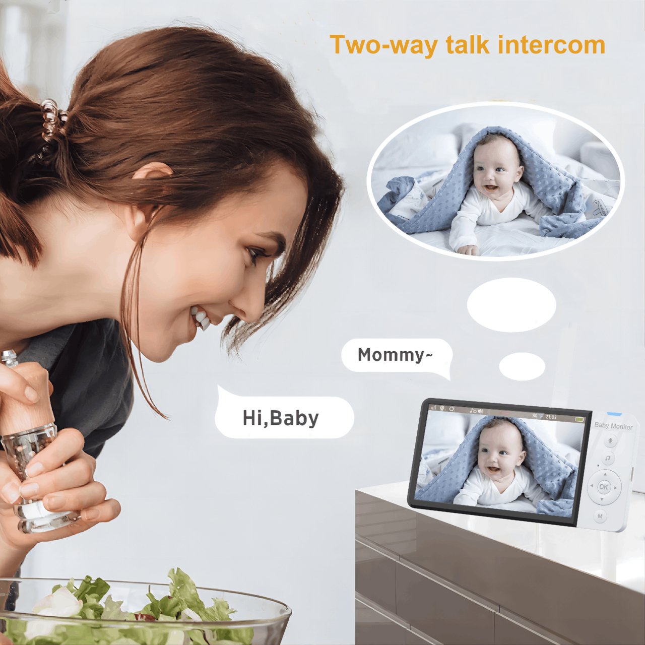 UK Technology Baby Monitor + Camera two way talk back feature