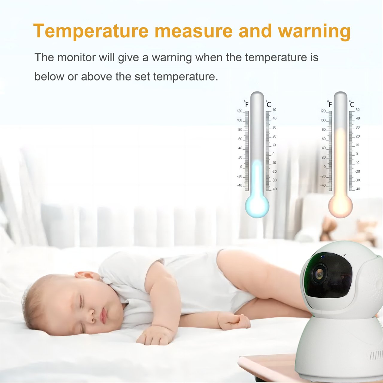 UK Technology Baby Monitor + Camera temperature measuring and warning