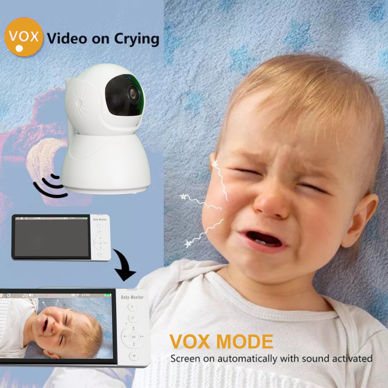 UK Technology Baby Monitor + Camera Voice/noise detection