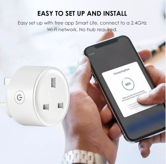 UK Technology Wi-Fi Smart Plug easy set up and install via the smart life app