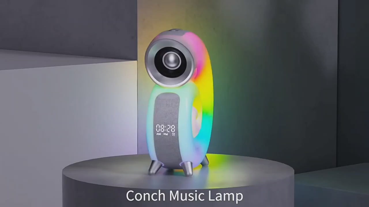 Conch LED Night Light - Bluetooth Speaker, Alarm Clock