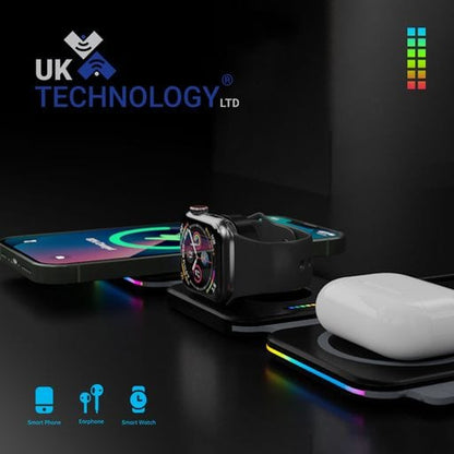 3-In-1 Portable Foldable Wireless Charger
