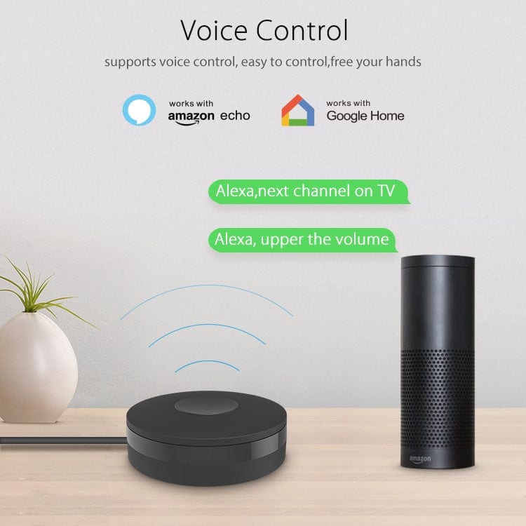 UK Technology Infrared Universal Remote Controller showing alexa and google home control